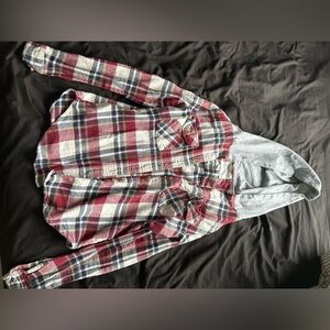 Blue notes boyfriend fit xs plaid sweater with hood